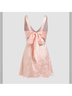 Cider SATIN FLORAL PRINT TIE BACK SHORT DRESS xl 8-3